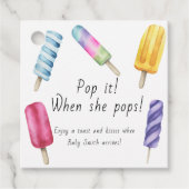 Popsicle Baby shower Pop het als ze poppen Bedankjes Labels (Voorkant)