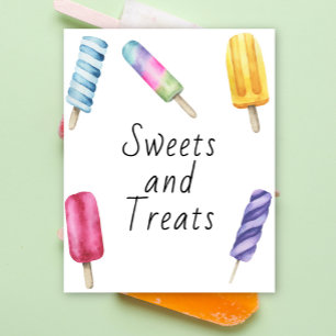 Popsicle baby shower - snoep en lekkernijen poster