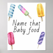 Popsicle baby shower - verzin een naam voor dat ba poster (Voorkant)