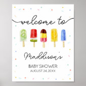 Popsicle Baby shower Welkom Poster (Voorkant)