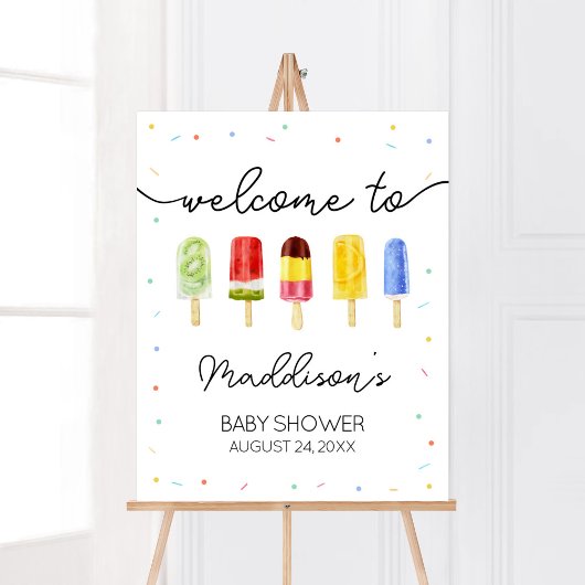 Popsicle Baby shower Welkom Poster
