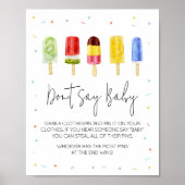 Popsicle Baby shower zeg geen Baby Poster (Voorkant)