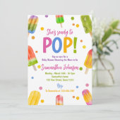 Popsicle baby shower zomerfeest kaart (Staand voorkant)