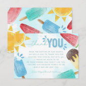 Popsicle bedankbriefje informatiekaartje (Voorkant / Achterkant)