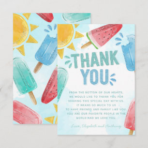 Popsicle bedankbriefje informatiekaartje