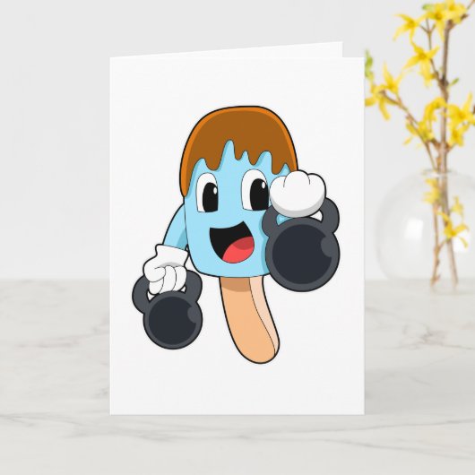 Popsicle bij krachttraining met halters kaart (Gele Bloem)