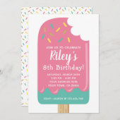 Popsicle Birthday Invitation Kaart (Voorkant / Achterkant)