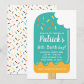 Popsicle Birthday Invitation Kaart (Voorkant / Achterkant)