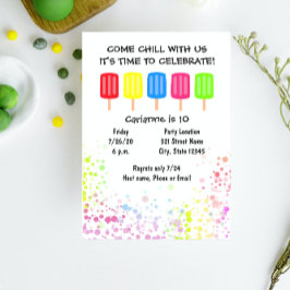 Popsicle Birthday Invitation Kaart