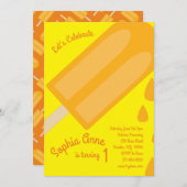 Popsicle Birthday Party Kaart (Voorkant / Achterkant)