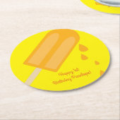 Popsicle Birthday Party Ronde Kartonnen Onderzetter (Gebogen)