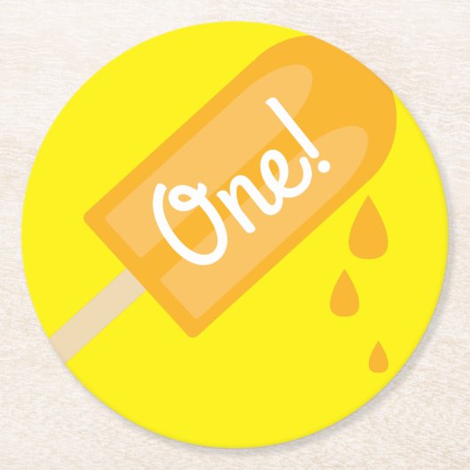 Popsicle Birthday Party Ronde Kartonnen Onderzetter (Voorkant)