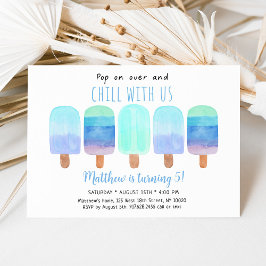 Popsicle Blauw Ombre Chill Met Ons Verjaardag Kaart