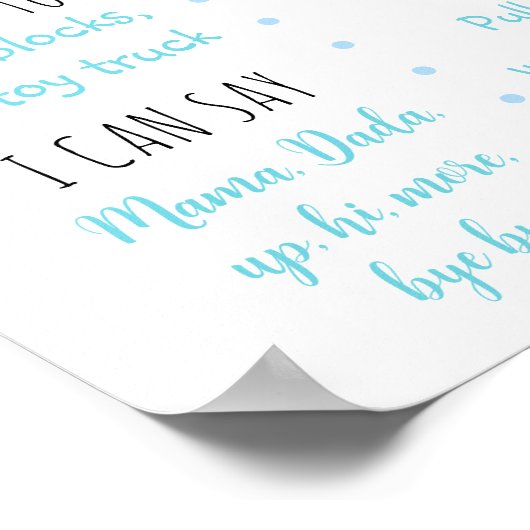 Popsicle Blauwe Jongen Eerste Verjaardag Milestone Poster (Hoek)