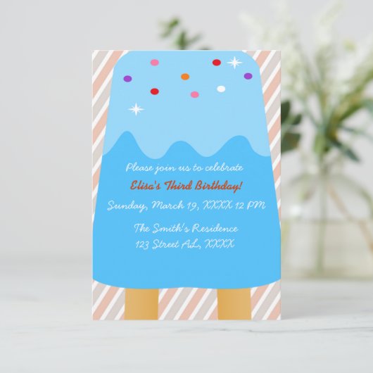Popsicle Candyland Uitnodiging (Staand voorkant)