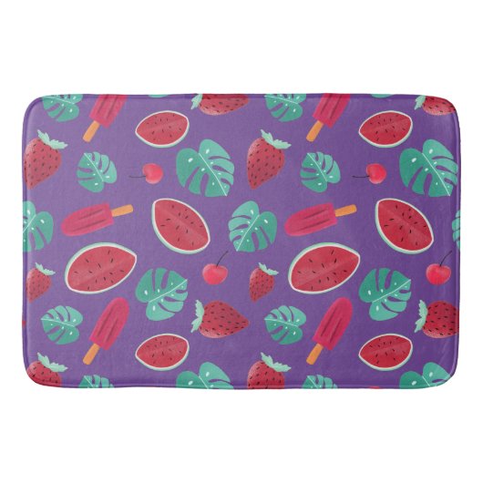 Popsicle, Cherry, aardbei en watermeloenen Badmat (Voorkant)