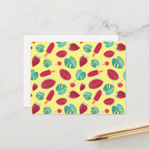 Popsicle, Cherry, aardbei en watermeloenen Briefkaart