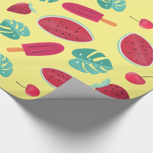 Popsicle, Cherry, aardbei en watermeloenen Cadeaupapier (Hoek)