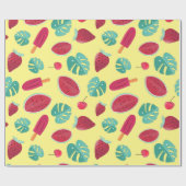 Popsicle, Cherry, aardbei en watermeloenen Cadeaupapier (Vlak)