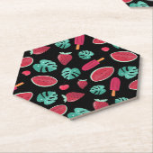 Popsicle, Cherry, aardbei en watermeloenen Kartonnen Onderzetters (Schuin)