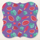 Popsicle, Cherry, aardbei en watermeloenen Kartonnen Onderzetters (Voorkant)