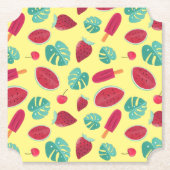 Popsicle, Cherry, aardbei en watermeloenen Kartonnen Onderzetters (Voorkant)