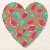 Popsicle, Cherry, aardbei en watermeloenen Kartonnen Onderzetters (Voorkant)