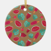 Popsicle, Cherry, aardbei en watermeloenen Keramisch Ornament (Voorkant)