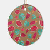 Popsicle, Cherry, aardbei en watermeloenen Keramisch Ornament (Links)