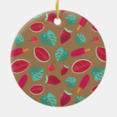 Popsicle, Cherry, aardbei en watermeloenen Keramisch Ornament (Achterkant)