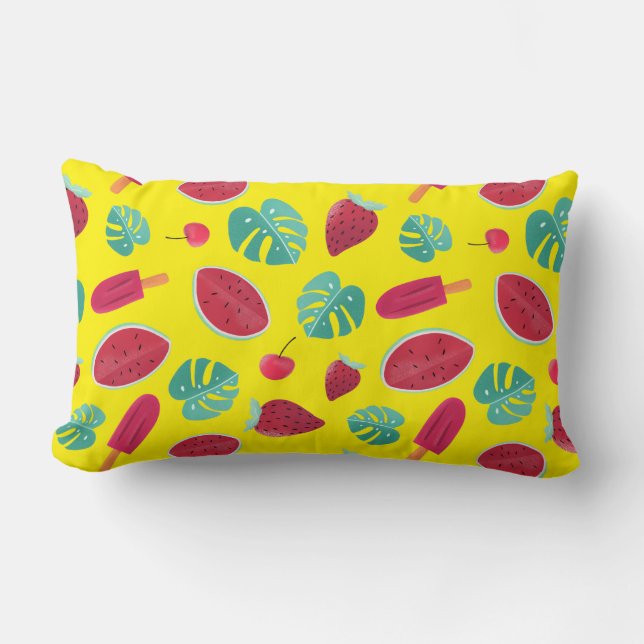 Popsicle, Cherry, aardbei en watermeloenen Kussen (Voorkant)