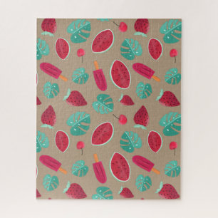 Popsicle, Cherry, aardbei en watermeloenen Legpuzzel