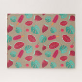 Popsicle, Cherry, aardbei en watermeloenen Legpuzzel (Horizontaal)