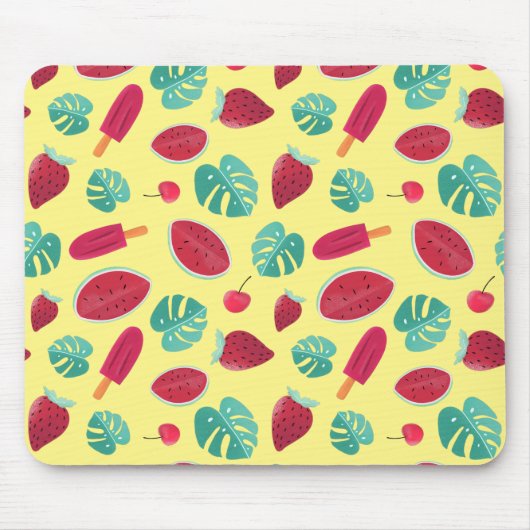 Popsicle, Cherry, aardbei en watermeloenen Muismat (Voorkant)