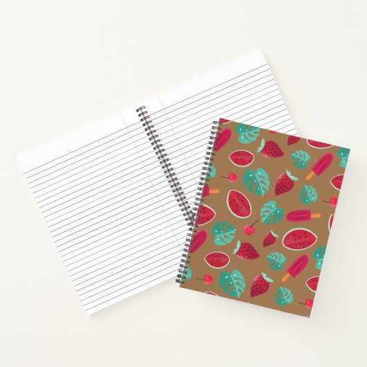 Popsicle, Cherry, aardbei en watermeloenen Notitieboek (Binnen)