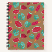 Popsicle, Cherry, aardbei en watermeloenen Notitieboek (Voorkant)