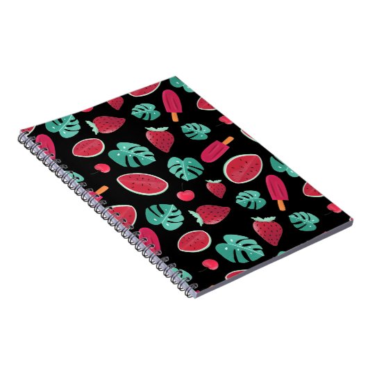 Popsicle, Cherry, aardbei en watermeloenen Notitieboek (Rechterzijde)