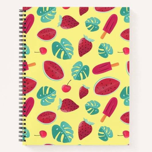 Popsicle, Cherry, aardbei en watermeloenen Notitieboek (Voorkant)