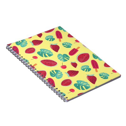 Popsicle, Cherry, aardbei en watermeloenen Notitieboek (Rechterzijde)
