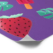 Popsicle, Cherry, aardbei en watermeloenen Poster (Hoek)