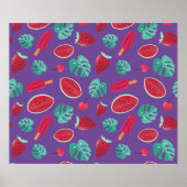 Popsicle, Cherry, aardbei en watermeloenen Poster (Voorkant)