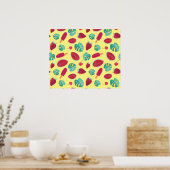 Popsicle, Cherry, aardbei en watermeloenen Poster (Keuken)