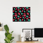 Popsicle, Cherry, aardbei en watermeloenen Poster (Thuiskantoor)