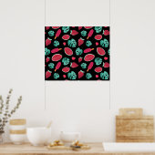 Popsicle, Cherry, aardbei en watermeloenen Poster (Keuken)
