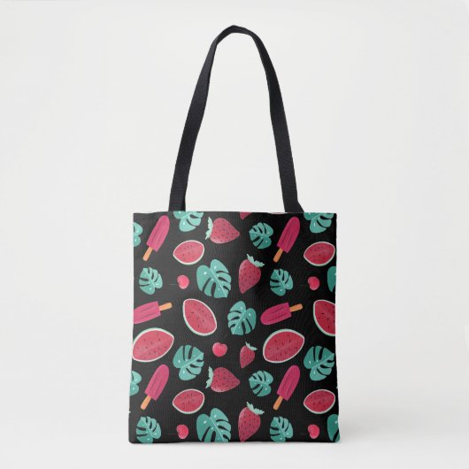 Popsicle, Cherry, aardbei en watermeloenen Tote Bag (Voorkant)