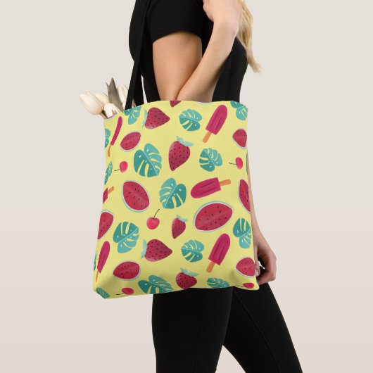 Popsicle, Cherry, aardbei en watermeloenen Tote Bag (Dichtbij)