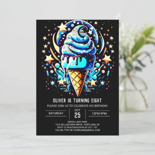 Popsicle Digitale Zoete Jongen Ijs Verjaardag Kaart (Staand voorkant)