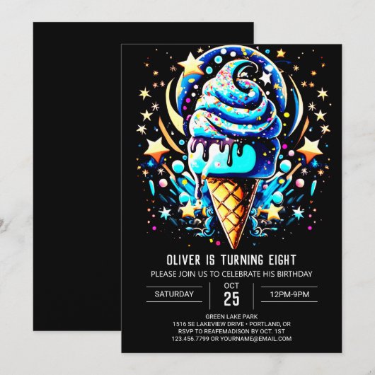 Popsicle Digitale Zoete Jongen Ijs Verjaardag Kaart (Voorkant / Achterkant)