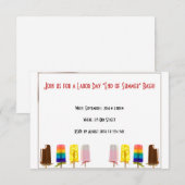 Popsicle Einde zomerdag uitnodiging (Voorkant / Achterkant)