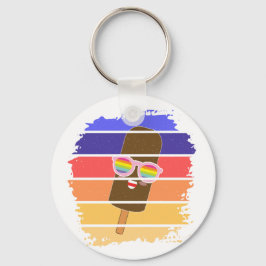 Popsicle Face Kawaii Glasses kleurrijke Sleutelhan Sleutelhanger